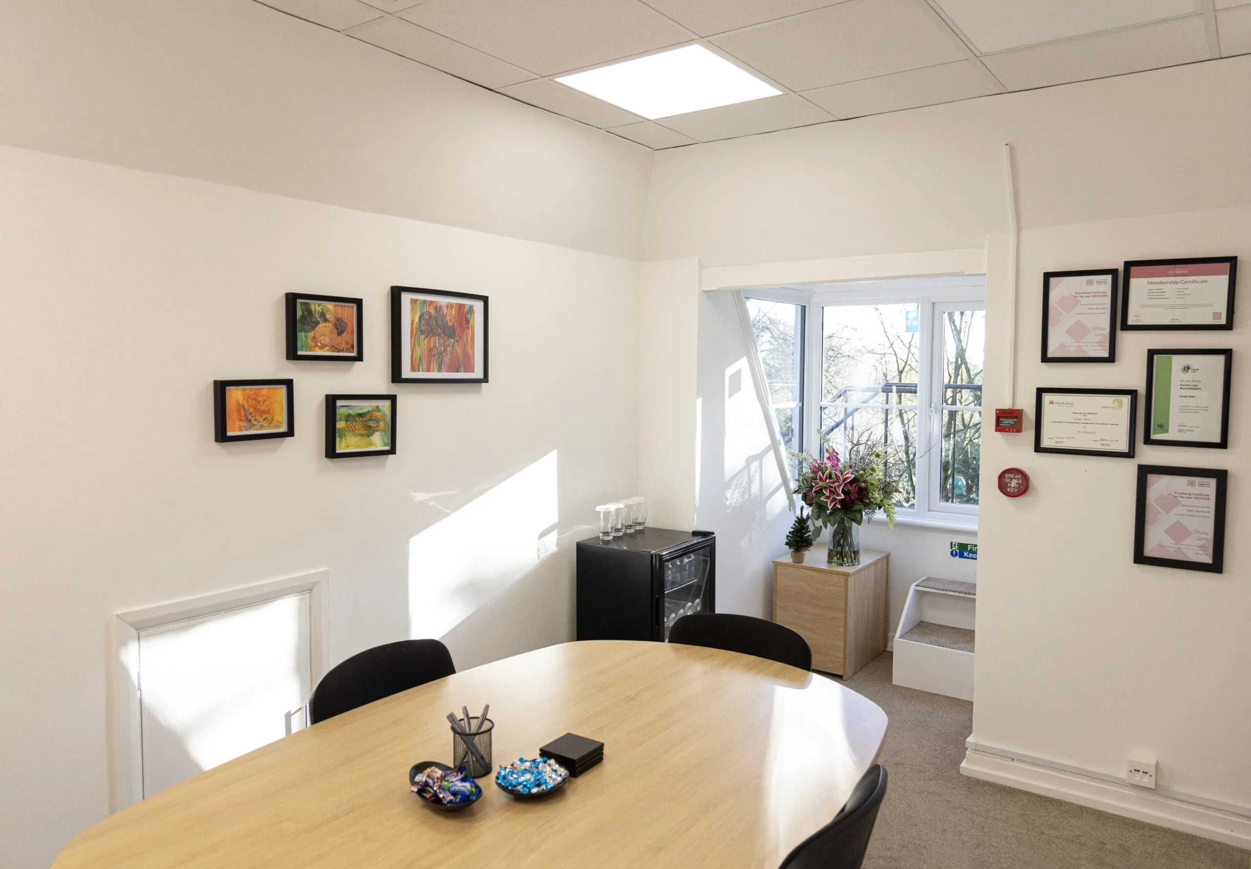 Meeting room at Index House, Ascot, shared by every office so individual rooms can be smaller